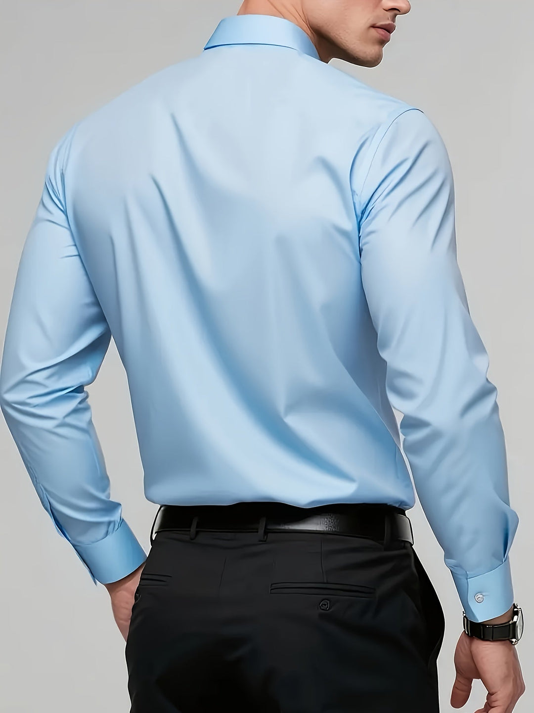 Tailored Long-Sleeve Button-Up Shirt for Men