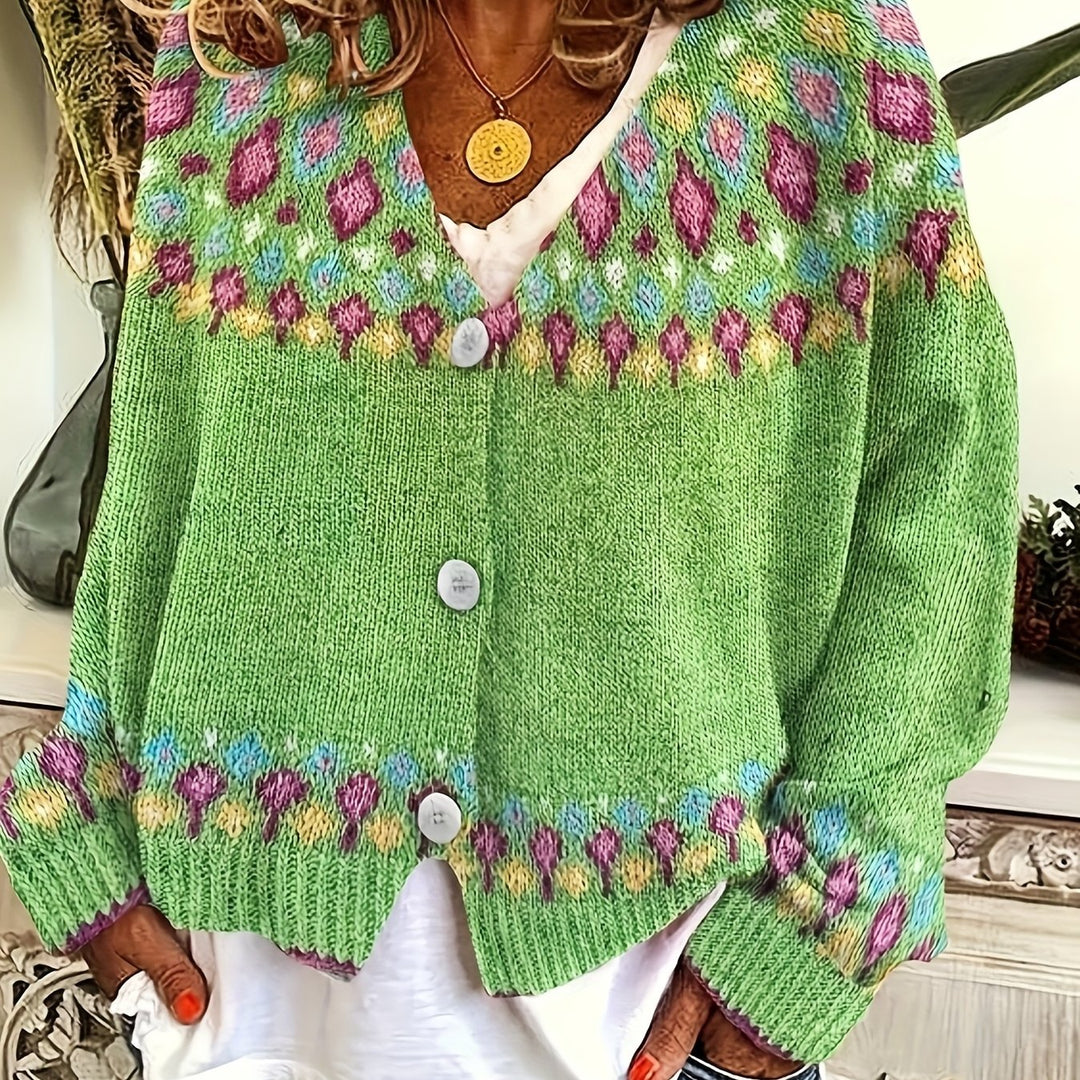Nordic Patterned Cardigan for Women