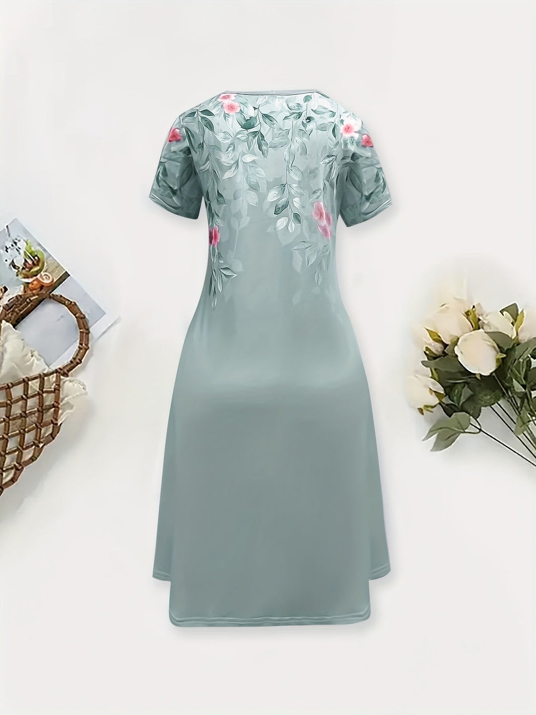 Floral A-Line Dress for Women, Graceful Style