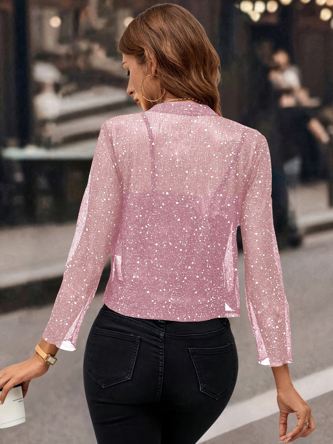 Shimmer Cropped Jacket for Women