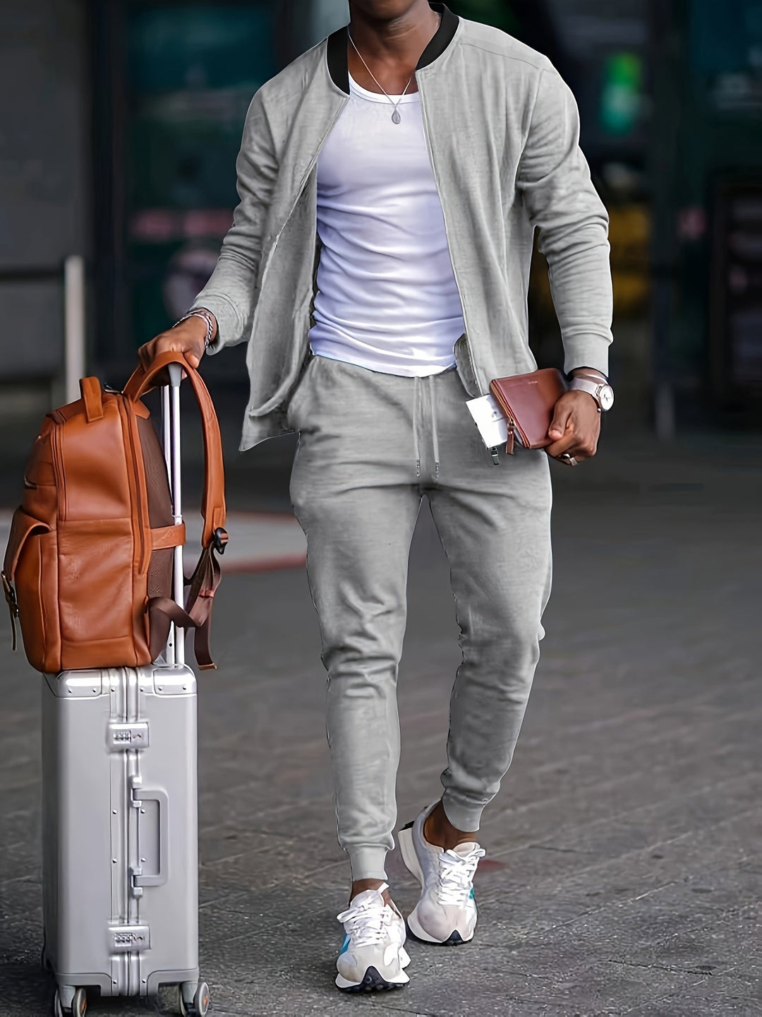 Relaxed Everyday Two-Piece Set for Men, Plus Size