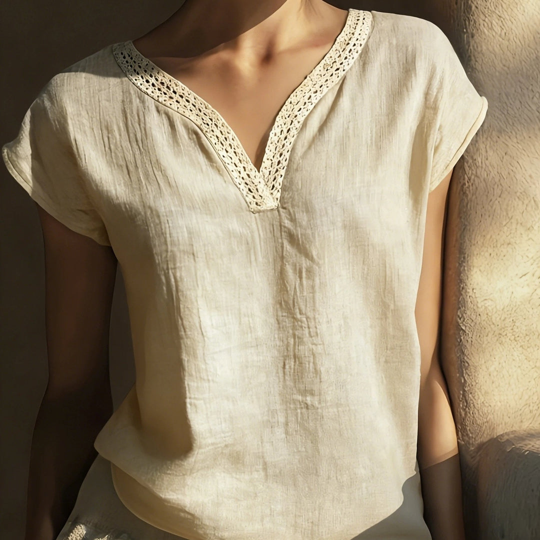 Lace-Trim V-Neck Top for Women