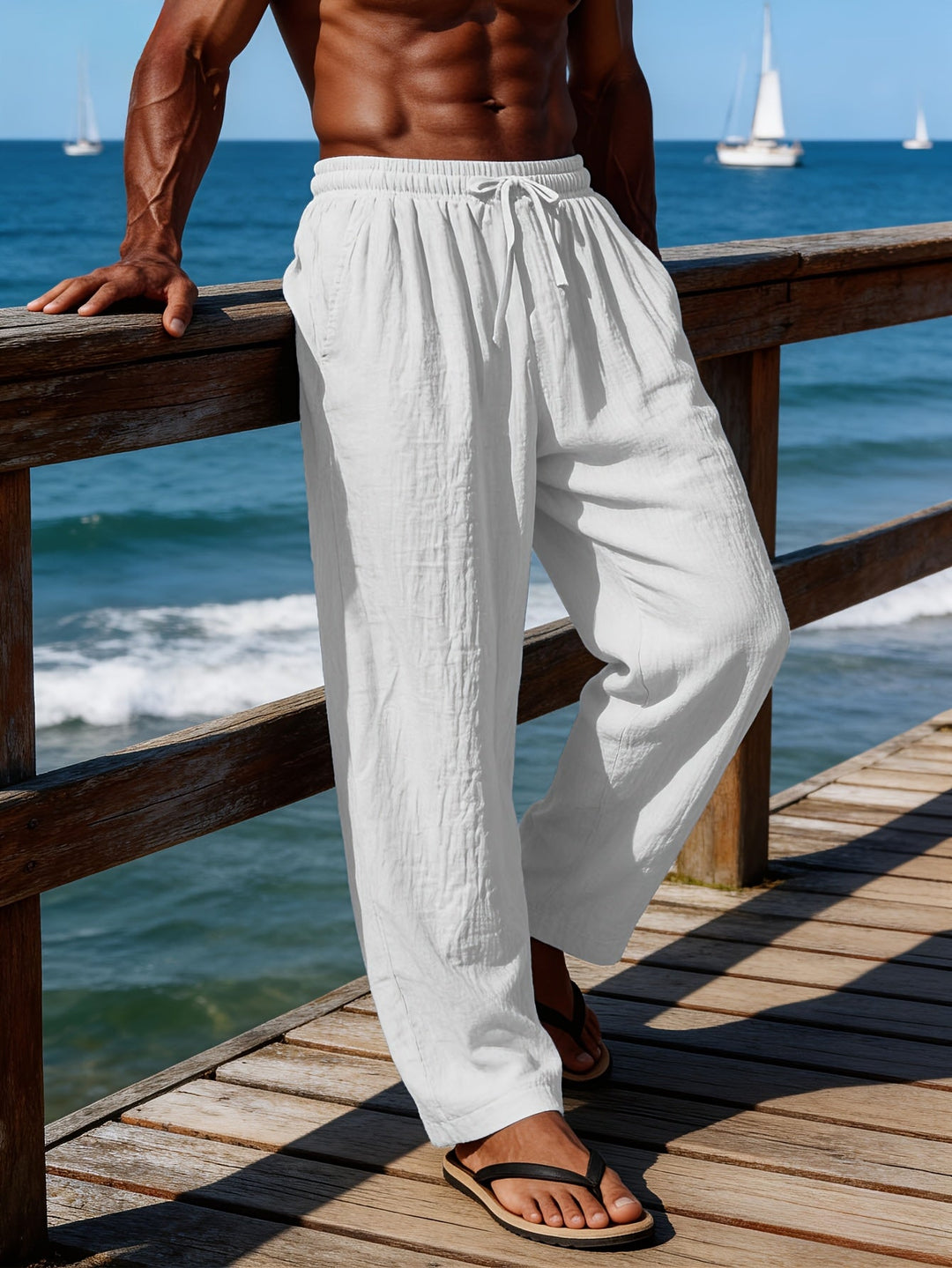 Relaxed Drawstring Pants for Men, Plus Size