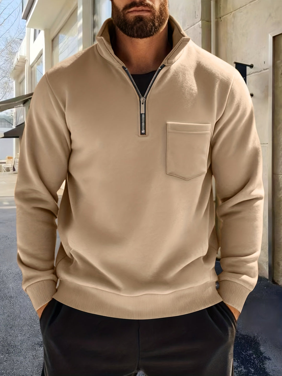 Refined Half-Zip Pullover for Men
