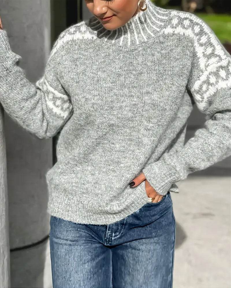 Cozy Patterned Sweater for Women