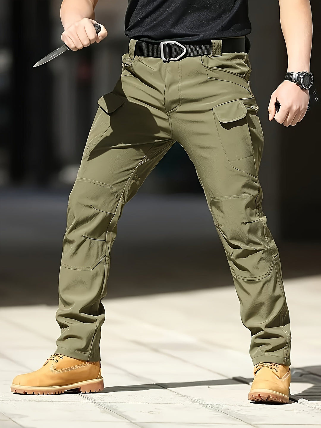 Multi-Pocket Tactical Trousers, Men's Rugged Fit