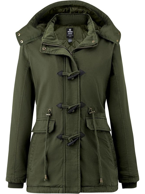 Women's Sherpa Lined Teddy Coat – Army Green