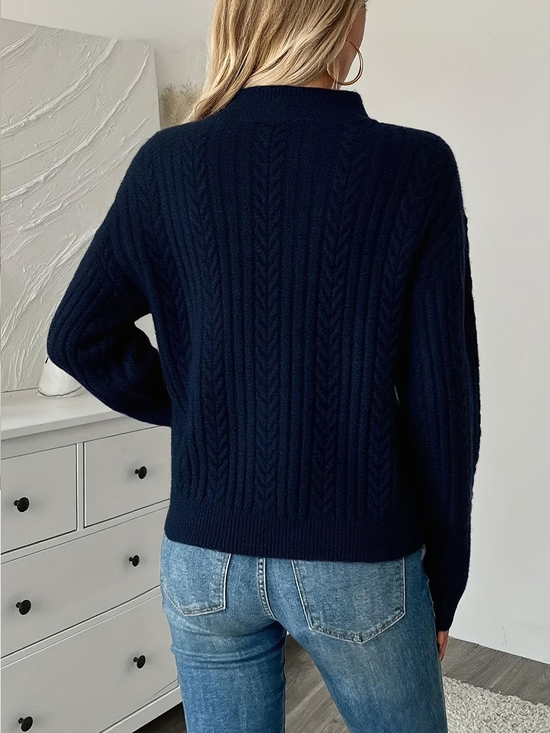 Half-Zip Sweater, Women's Textured Fit