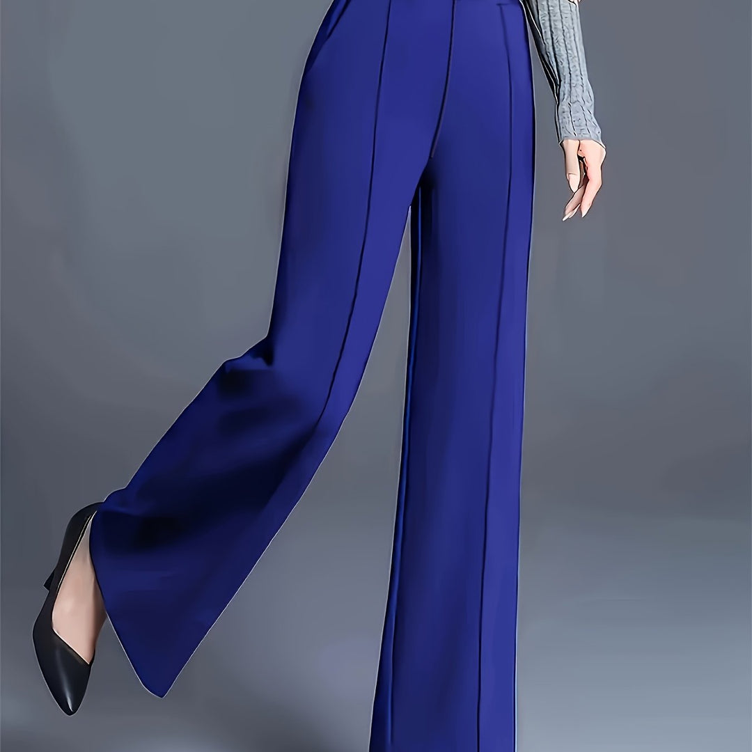Ladies High-Waisted Wide-Leg Pants