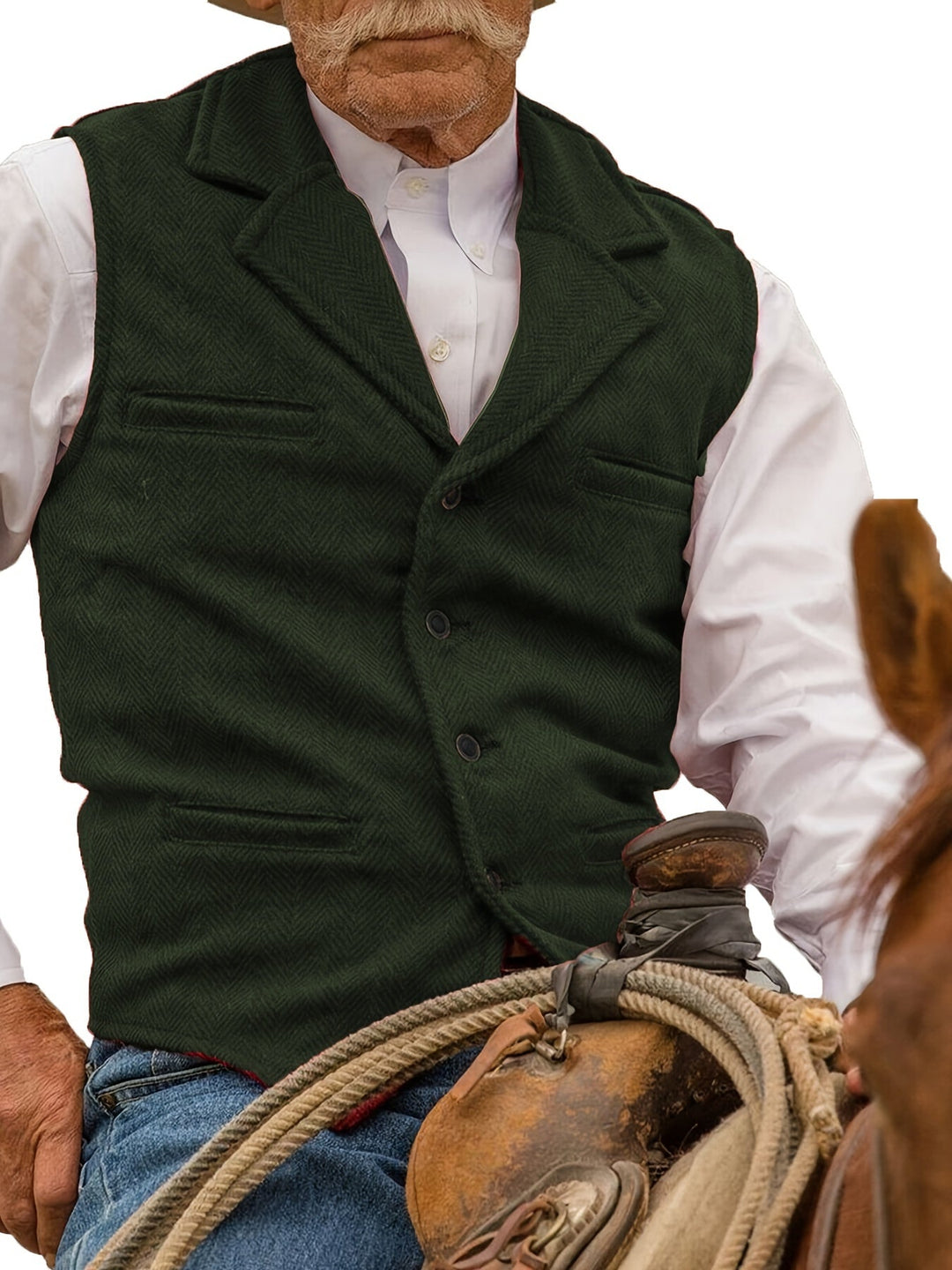 Heritage Herringbone Vest for Men, Plus Size