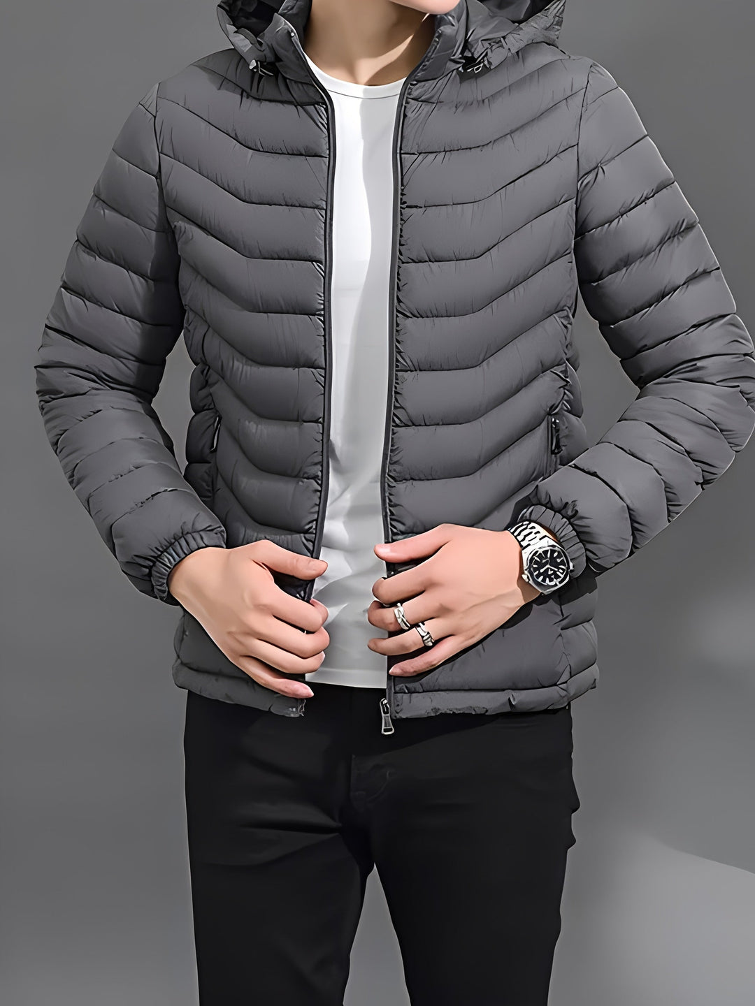 Men's Hooded Quilted Puffer Jacket
