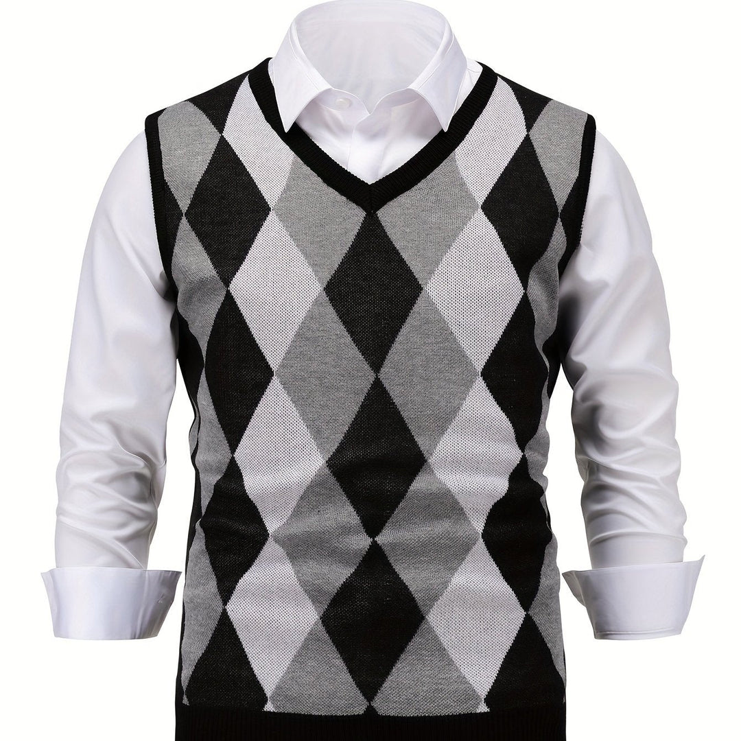 Argyle Sweater Vest, Men's Classic Fit