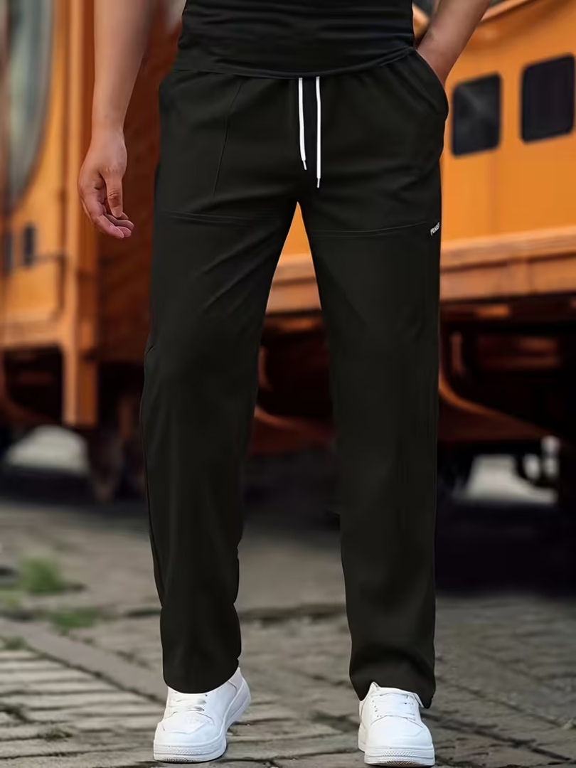 Lightweight Straight-Leg Pants for Men, Casual Style