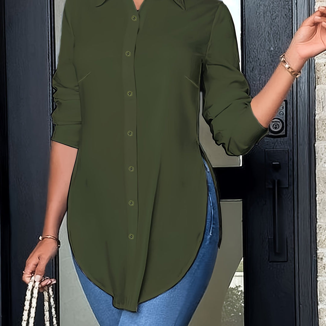 Refined Button-Front Blouse for Women