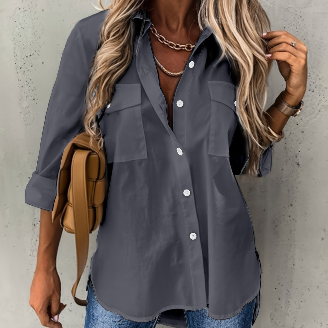 Button-Front Shirt for Women, Relaxed Style