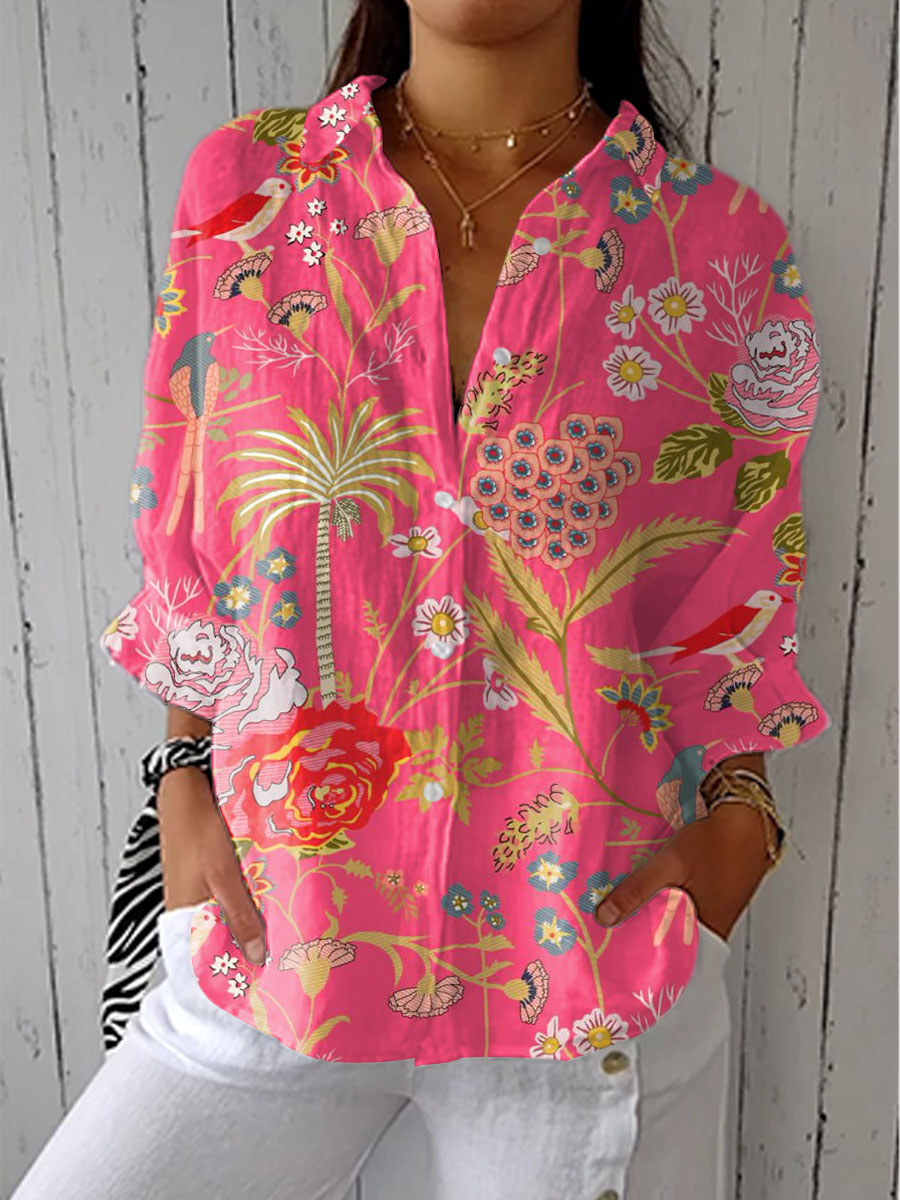 Tropical Blossom Blouse for Women, Stylish Style