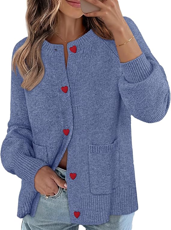 Women's Long Sleeve Button-Front Chunky Knit Cardigan