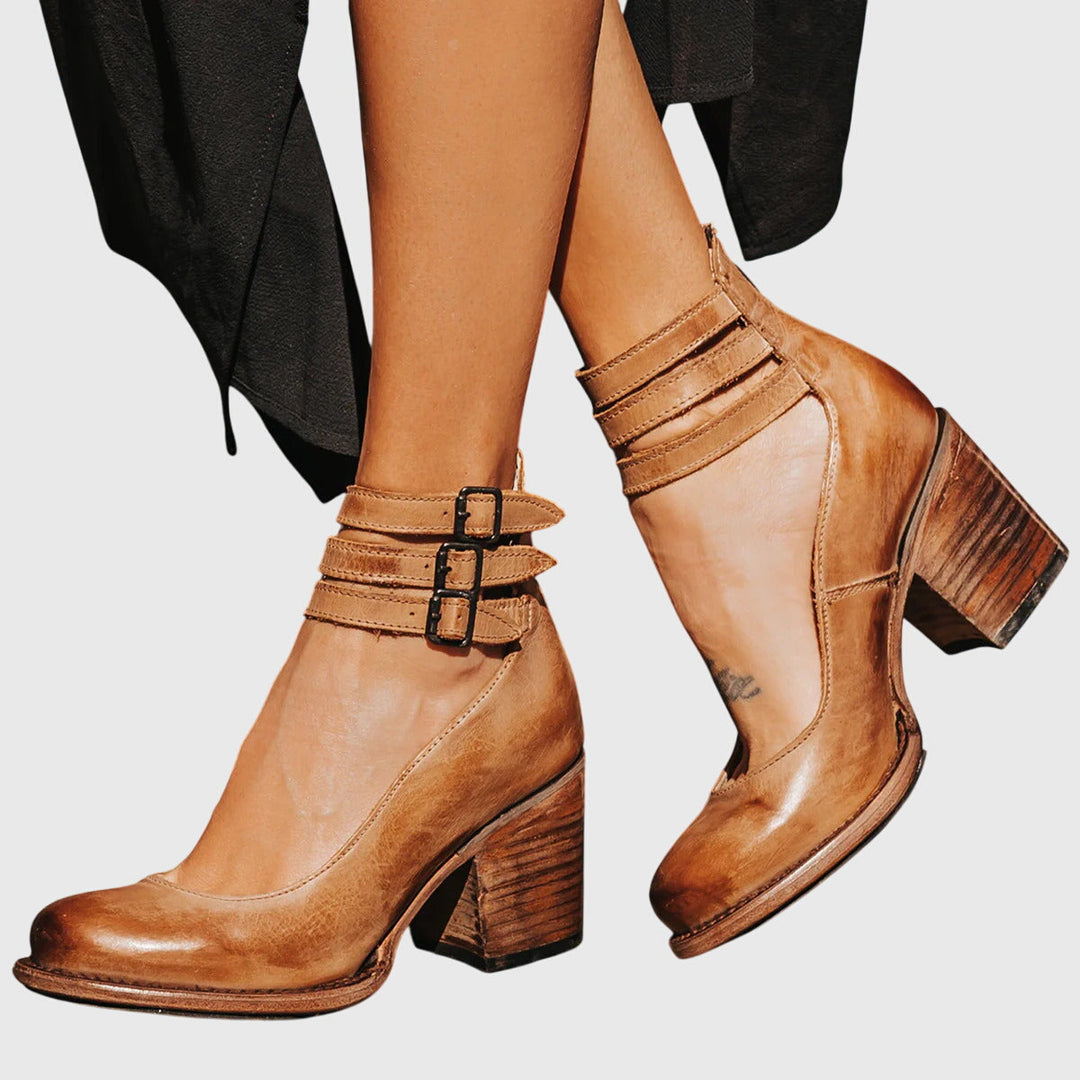 Elegant Retro Ankle Strap Heels for Women