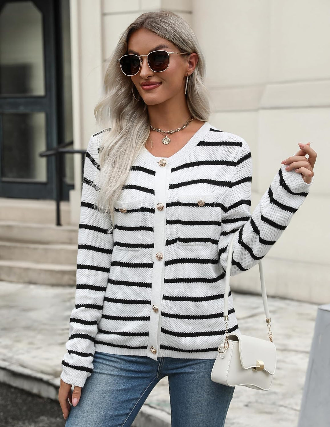 Women's Button-Front Knit Cardigan