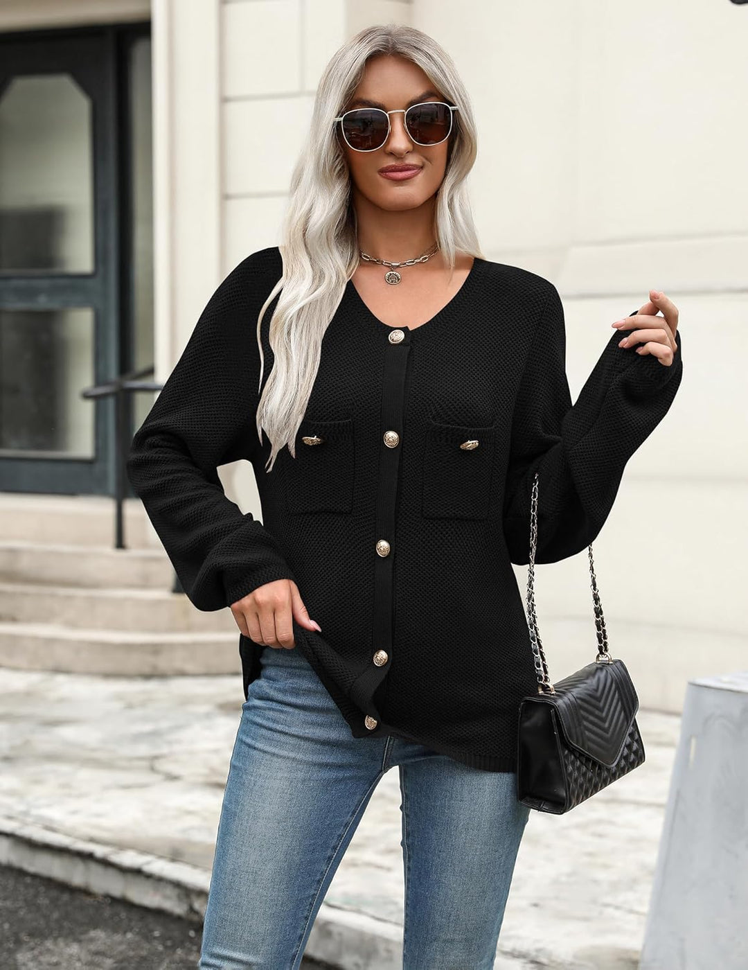 Women's Button-Front Knit Cardigan