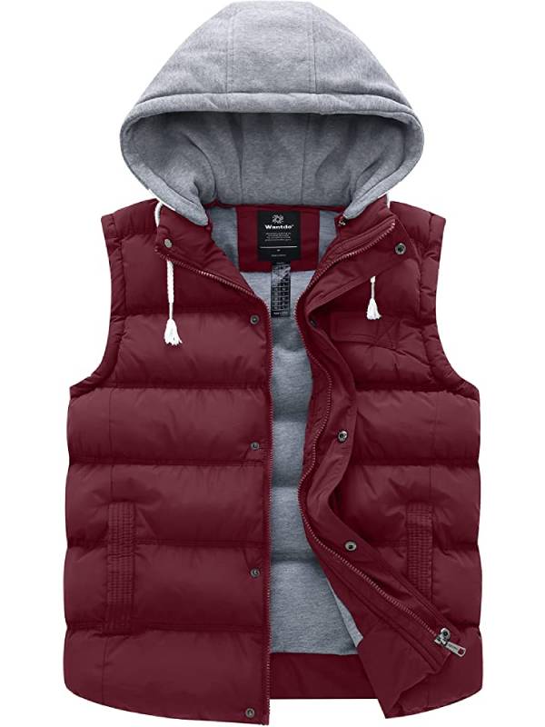 Women's Hooded Quilted Jacket – Wine Red