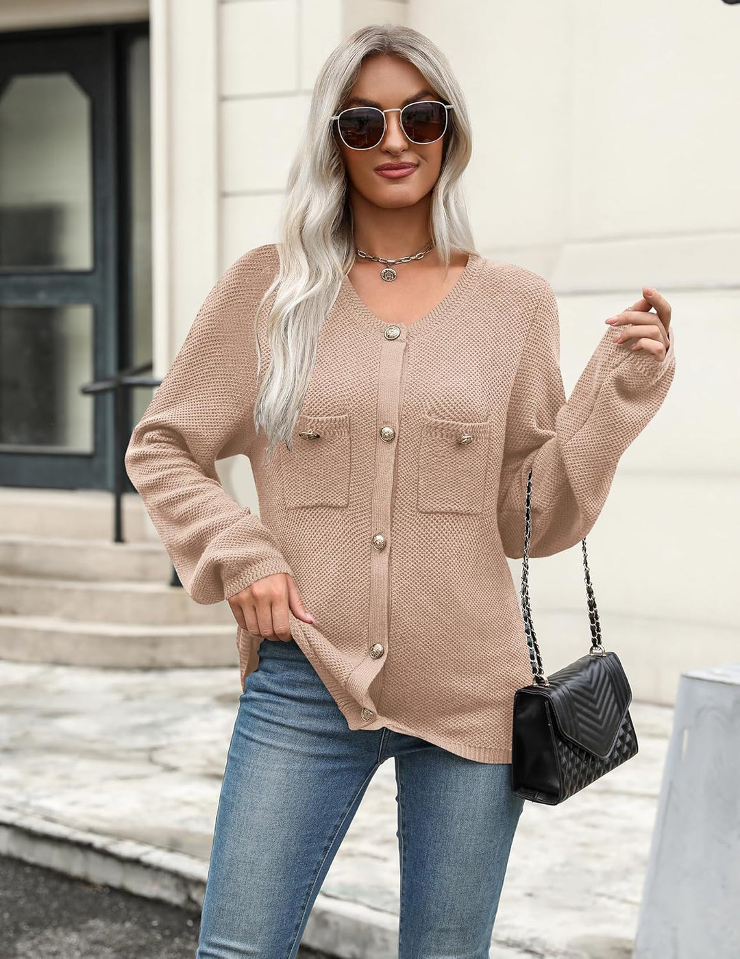 Women's Button-Front Knit Cardigan