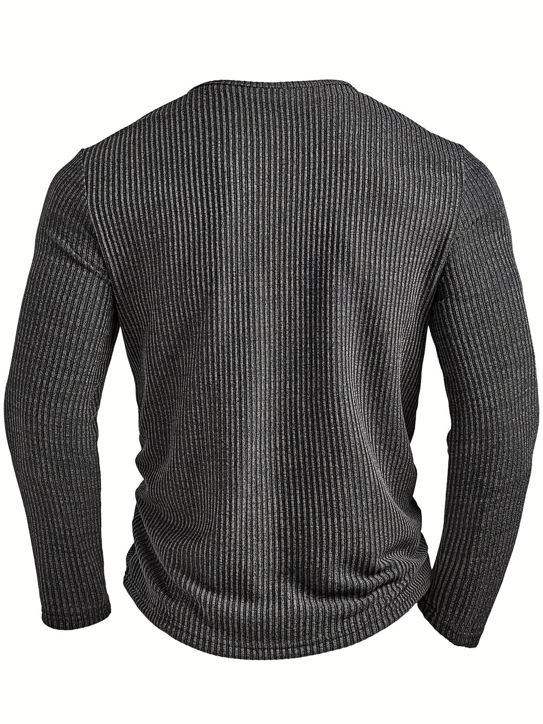 Men's Textured Ribbed Henley Shirt