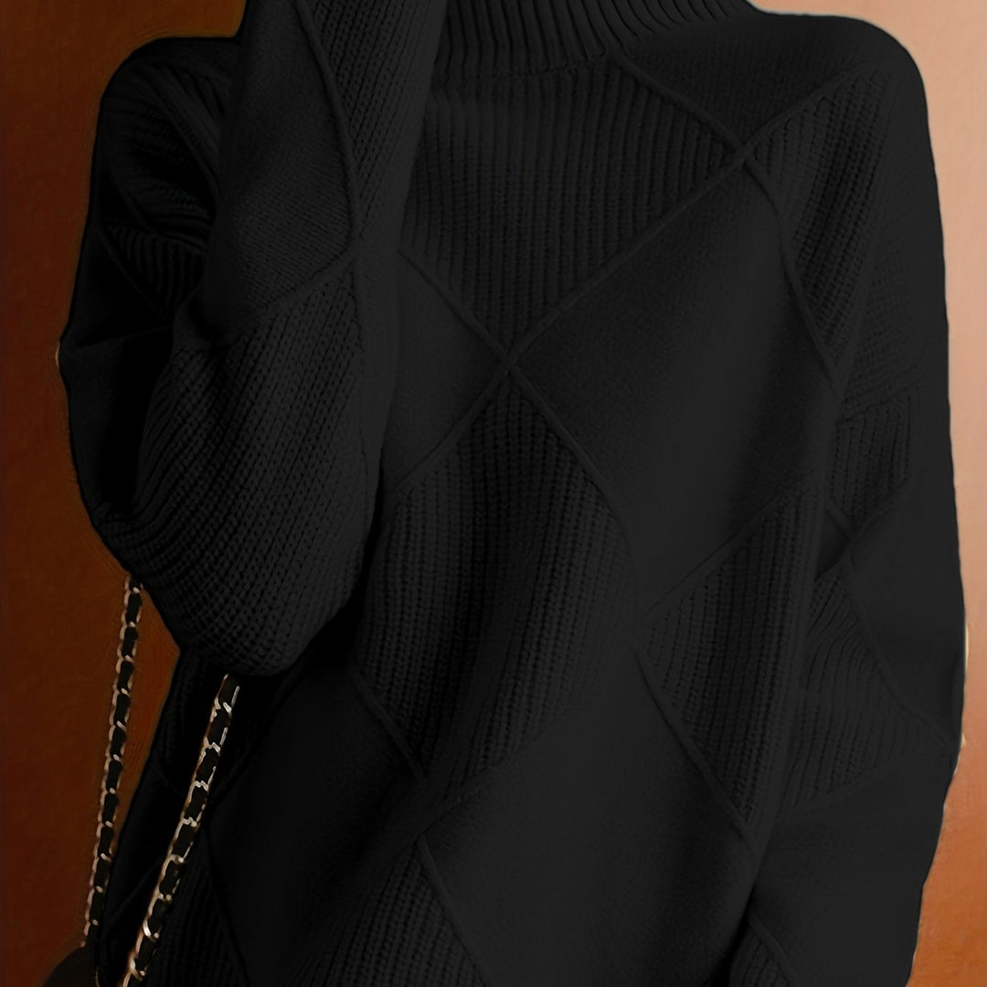 Turtleneck Sweater for Women, Textured Style