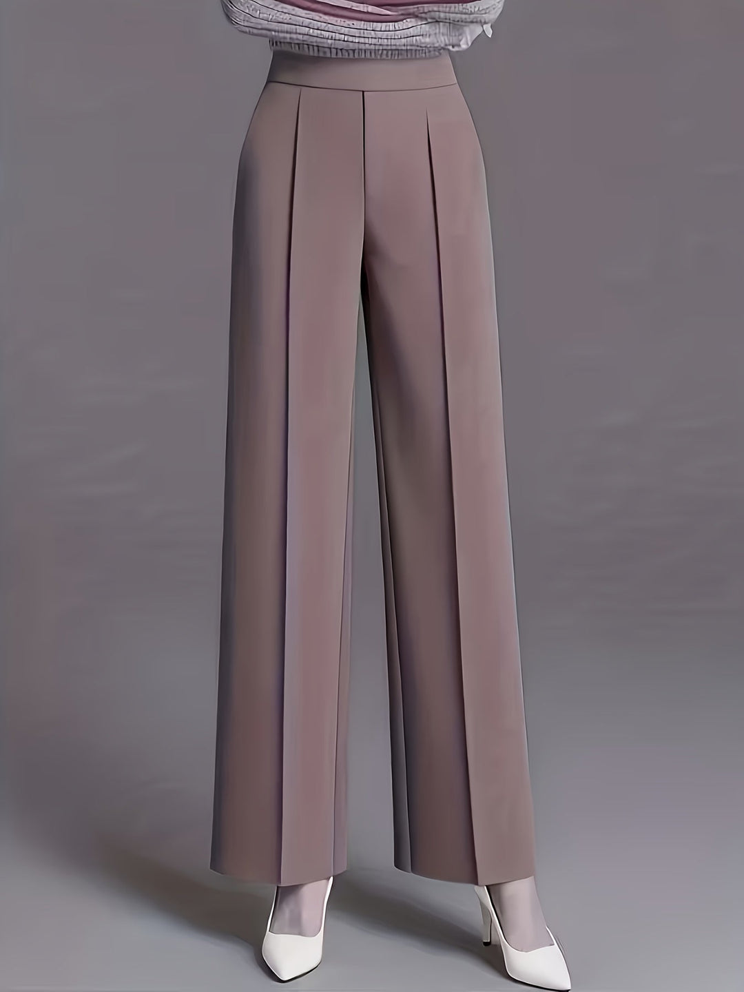 Ladies High-Waisted Wide-Leg Pants