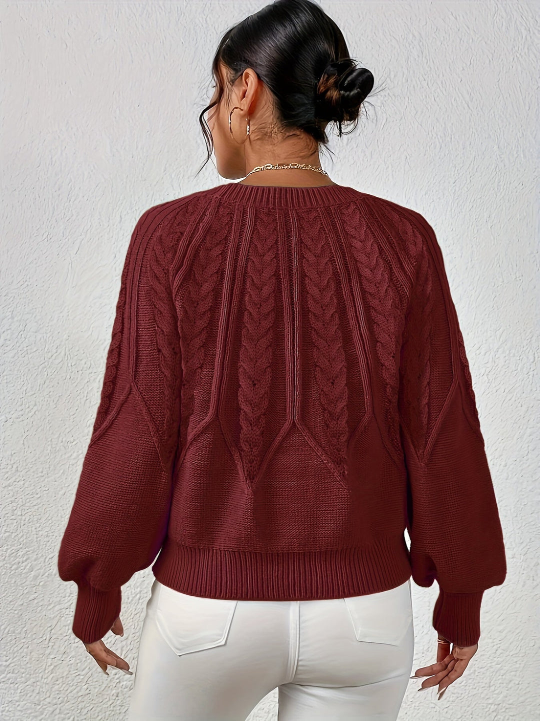 Relaxed Cable-Knit Sweater for Women