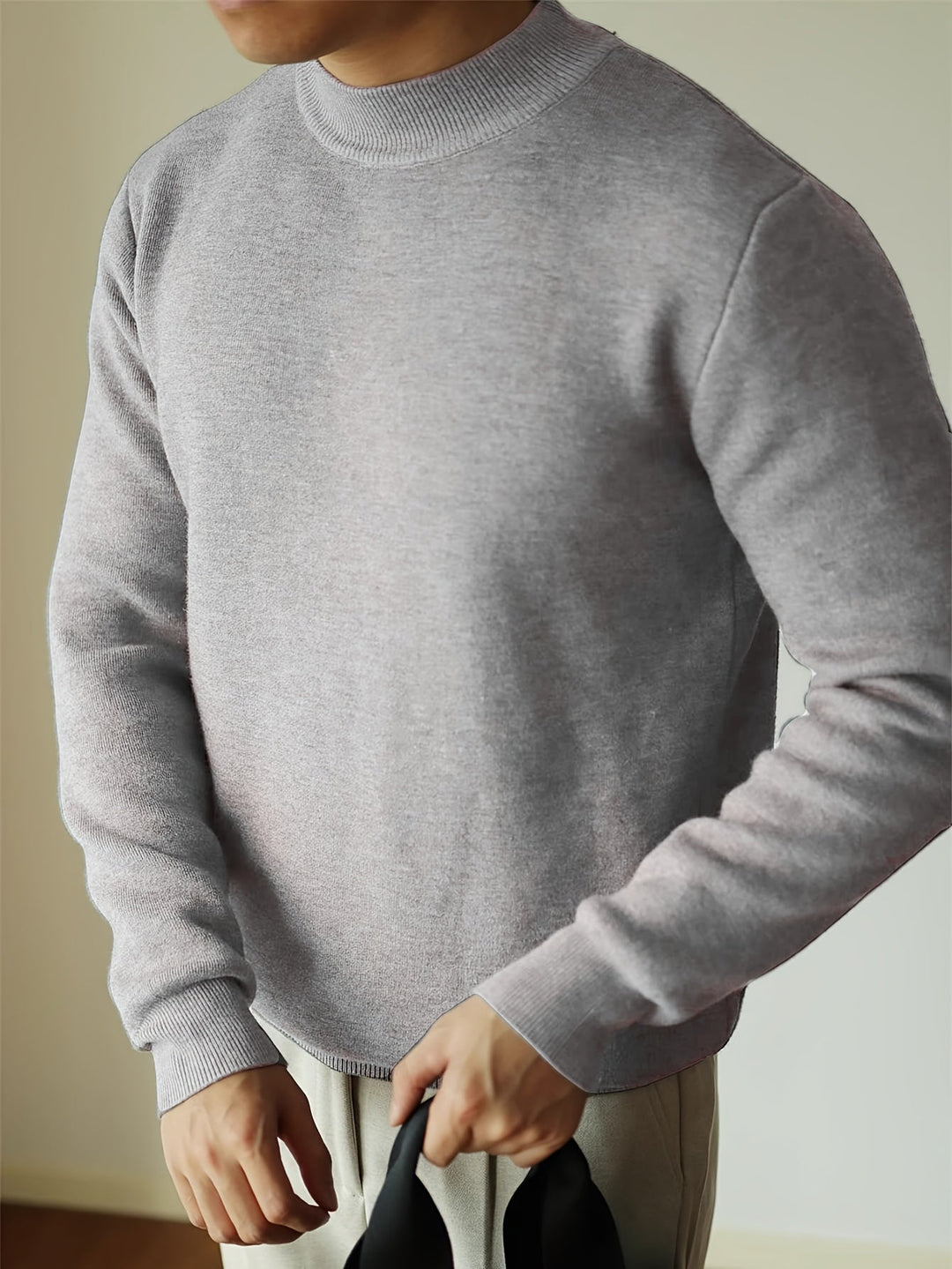 High-Neck Sweater for Men, Refined Style