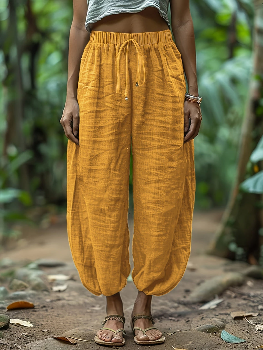 Drawstring Lantern Pants, Women's Relaxed Fit