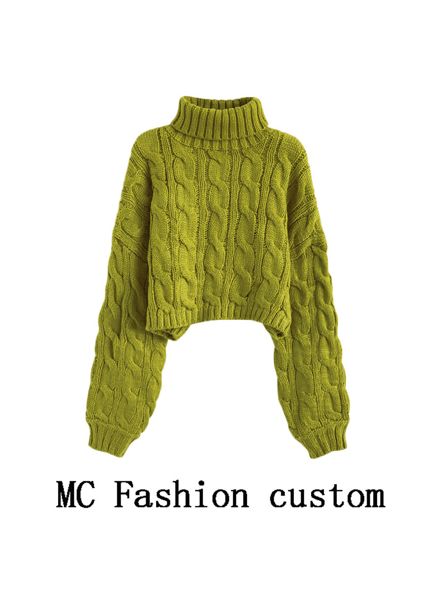Women's Cable Knit Turtleneck Sweater