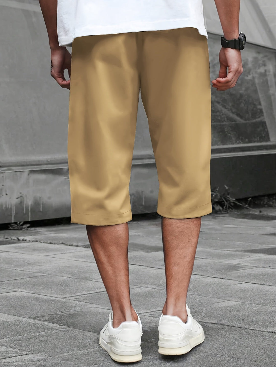 Plus Size Relaxed Drawstring Shorts for Men