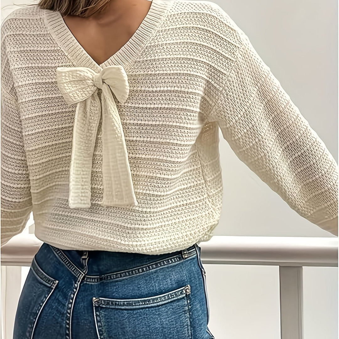 Bow-Detail Knit Sweater for Women