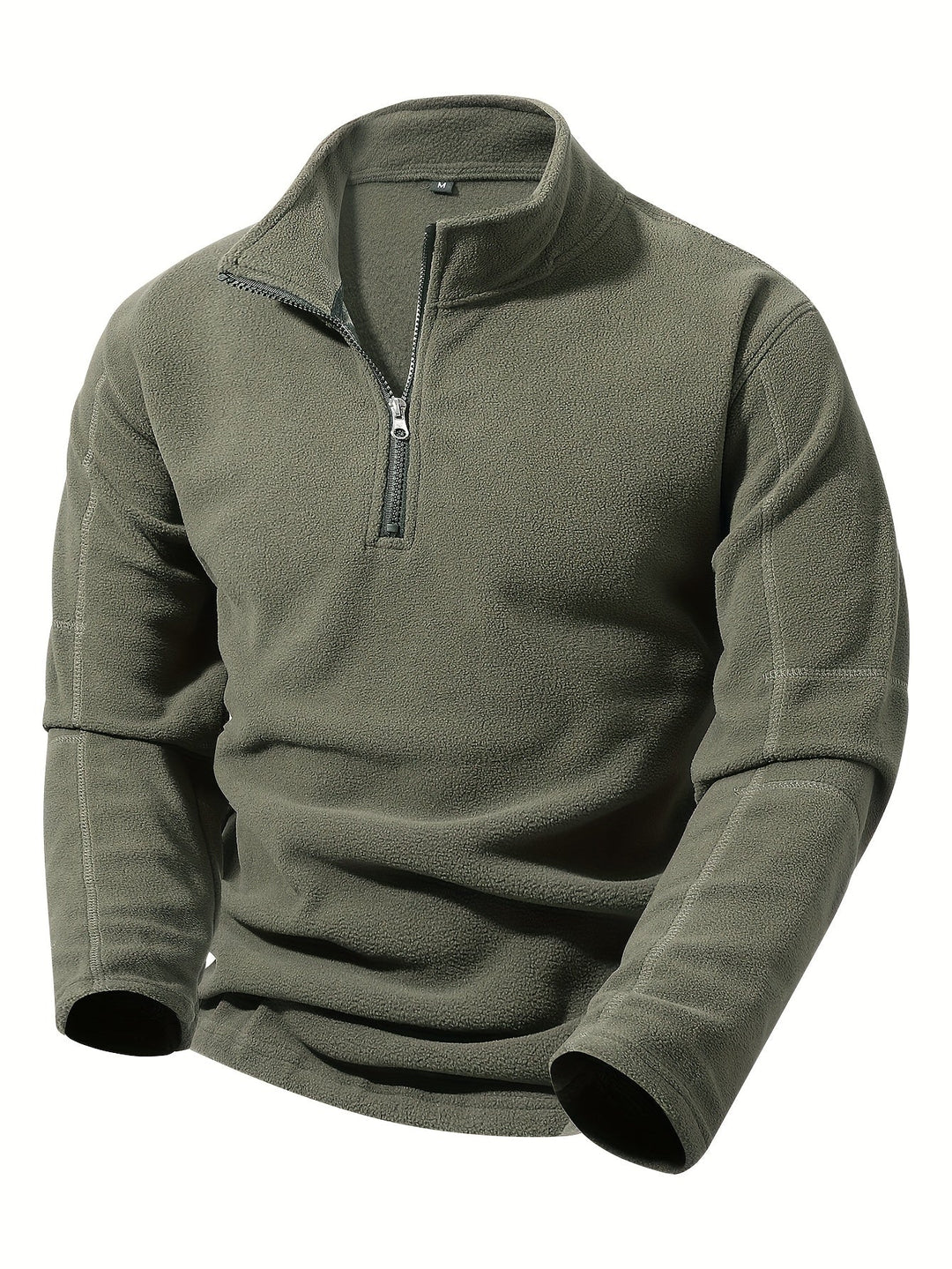 Half-Zip Stand-Collar Pullover for Men, Plus Size