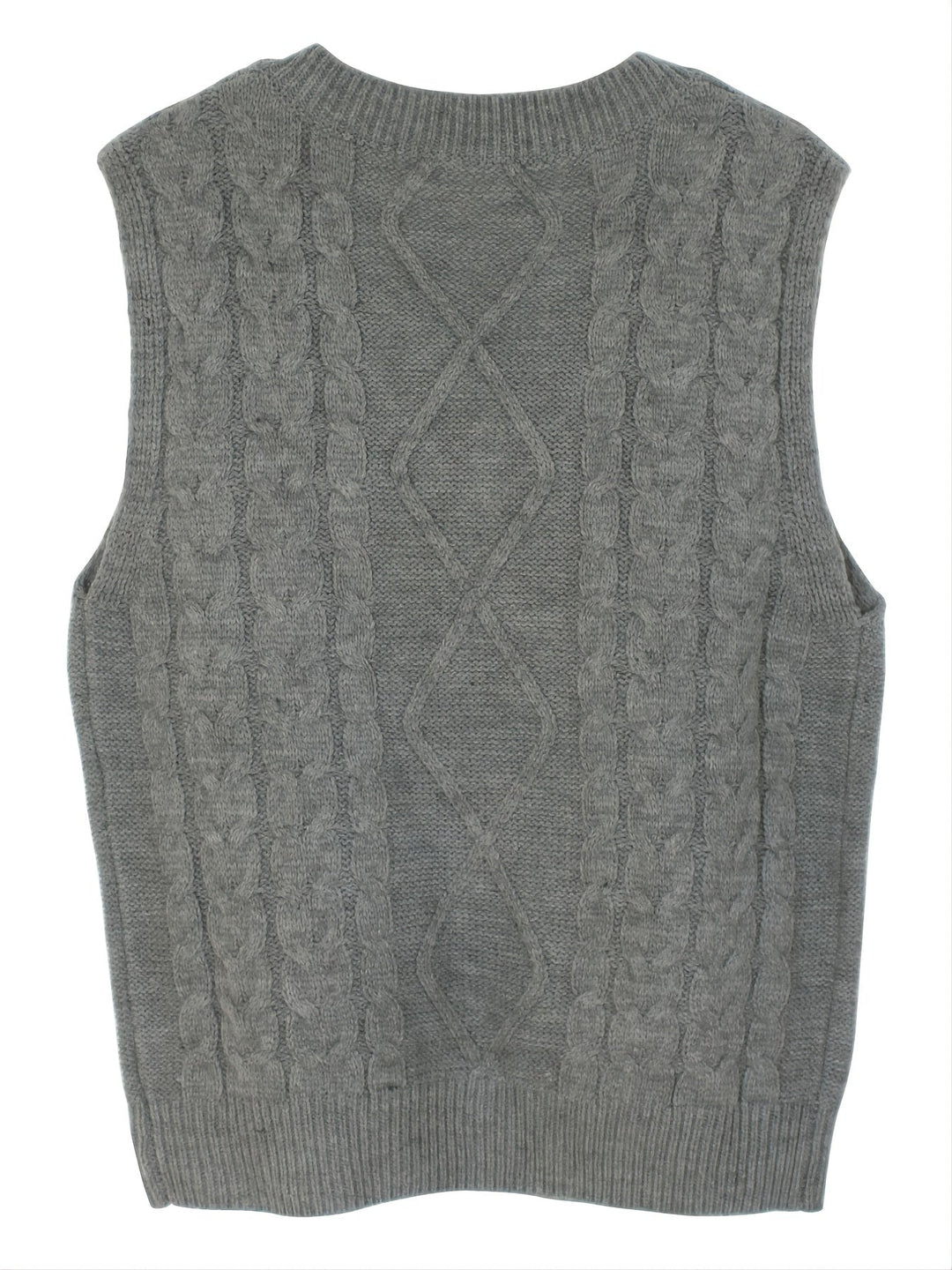 Ladies Cozy Cable-Knit V-Neck Sweater Vest