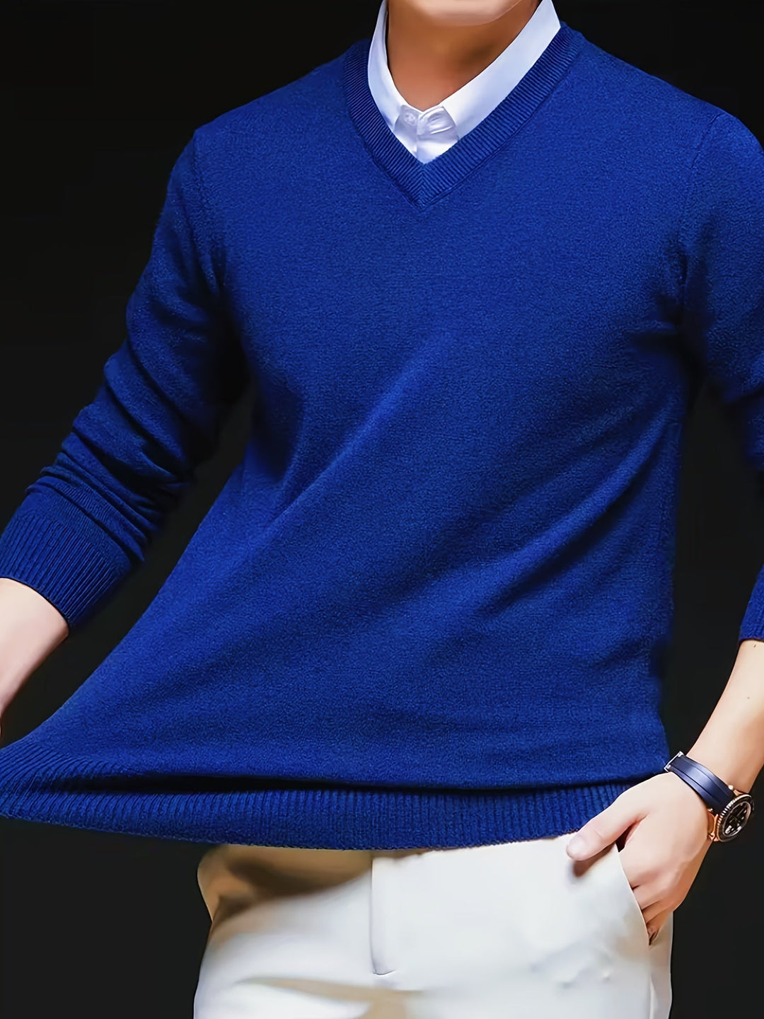 Classic V-Neck Pullover for Men