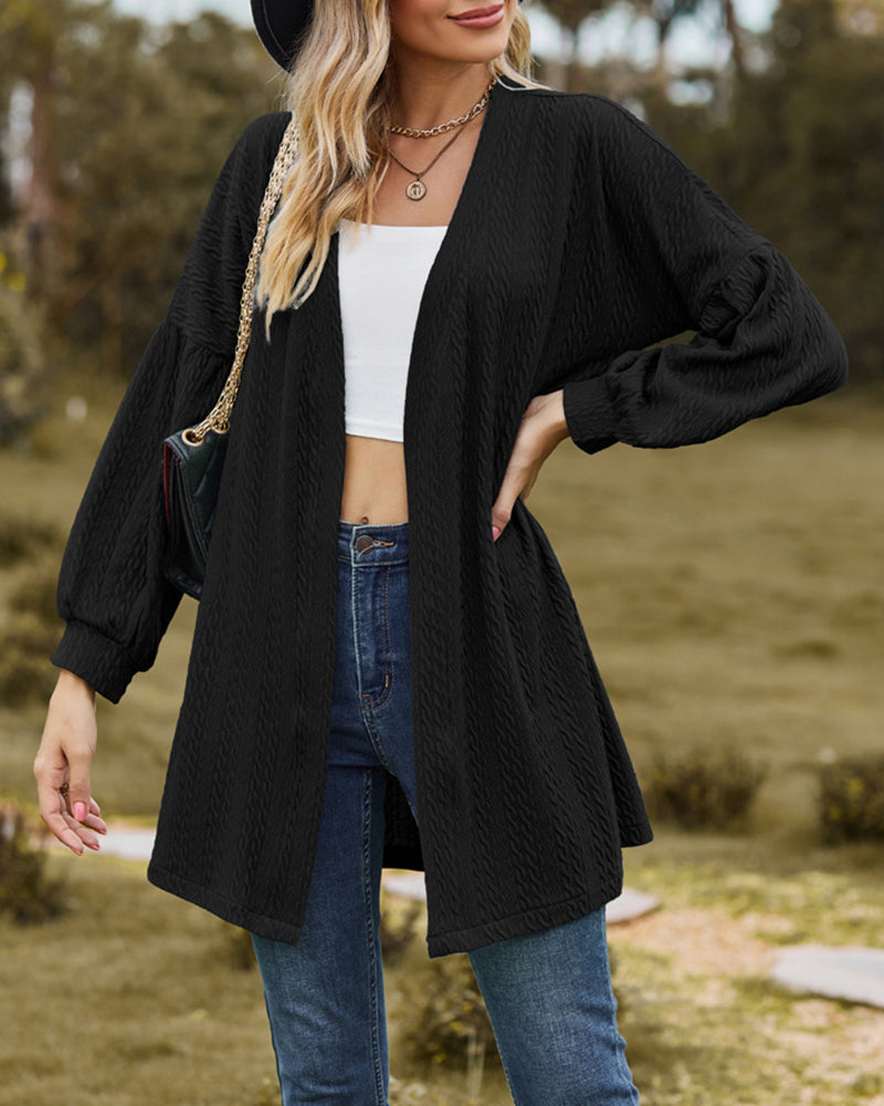 Women's Knit Long Sleeve Lightweight Soft Cardigan – Black