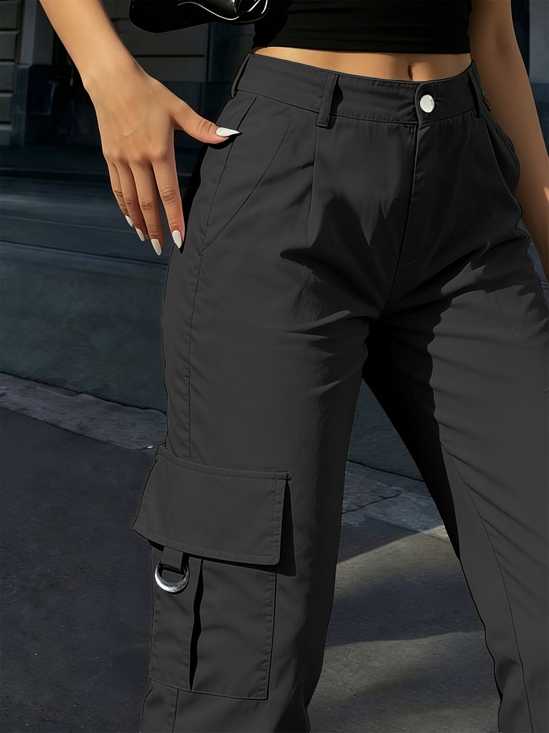 High-Waisted Wide-Leg Cargo Pants for Women