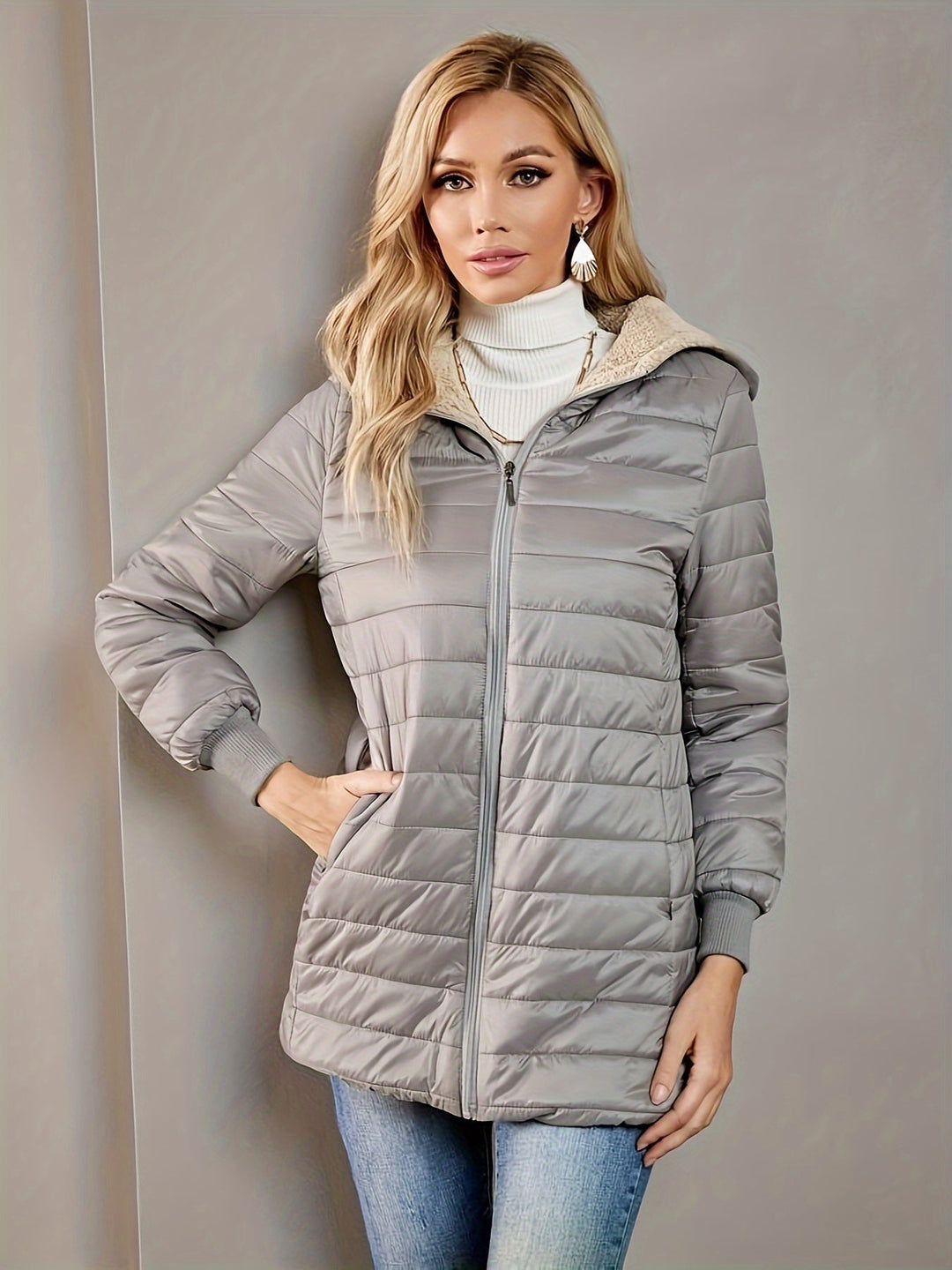 Quilted Longline Coat for Women