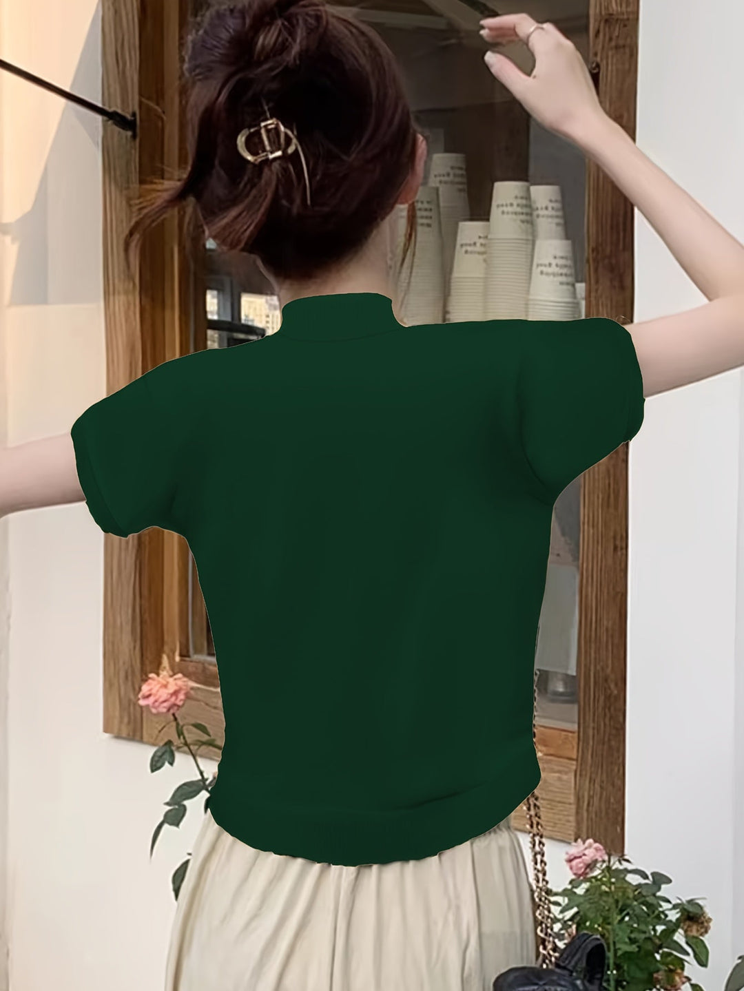 Ladies Refined Mock-Neck Top