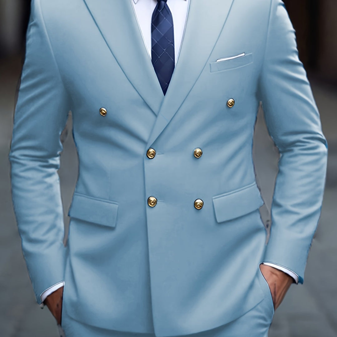 Double-Breasted Tailored Suit for Men, Plus Size