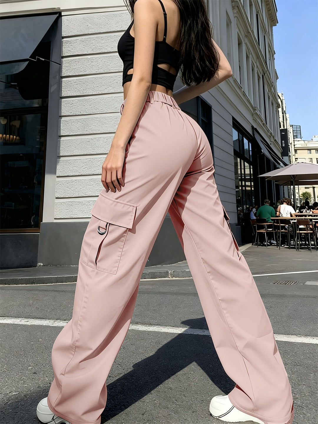 High-Waisted Wide-Leg Cargo Pants for Women