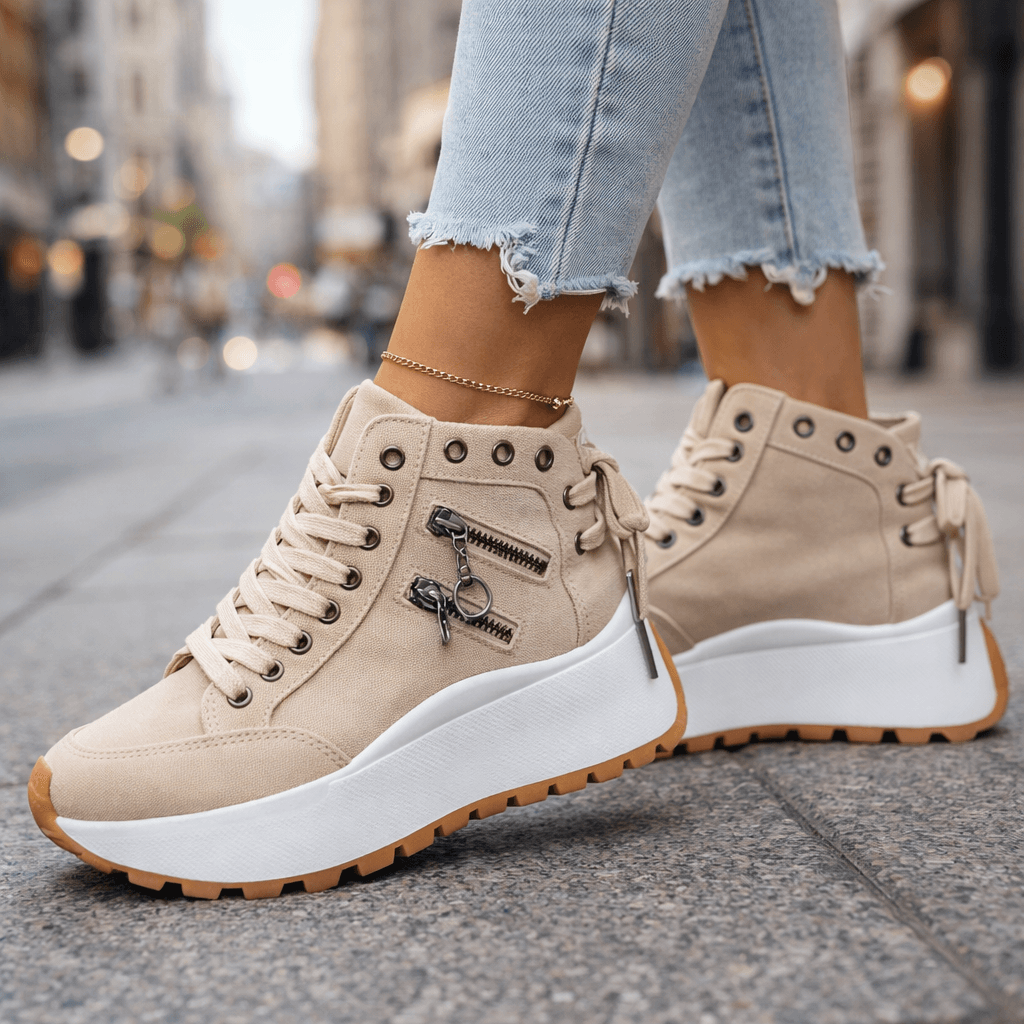High Cut Lace Shoes for Women, Premium Style