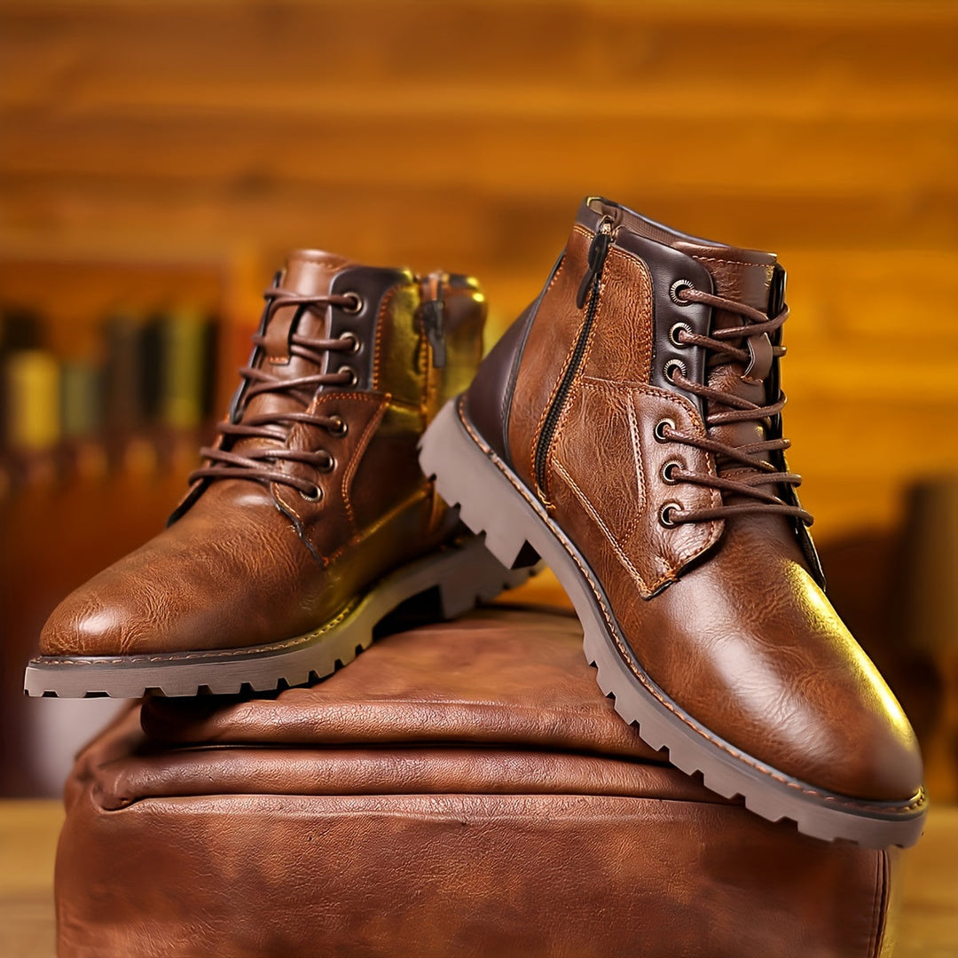Men's Rugged Lace-Up Ankle Boots