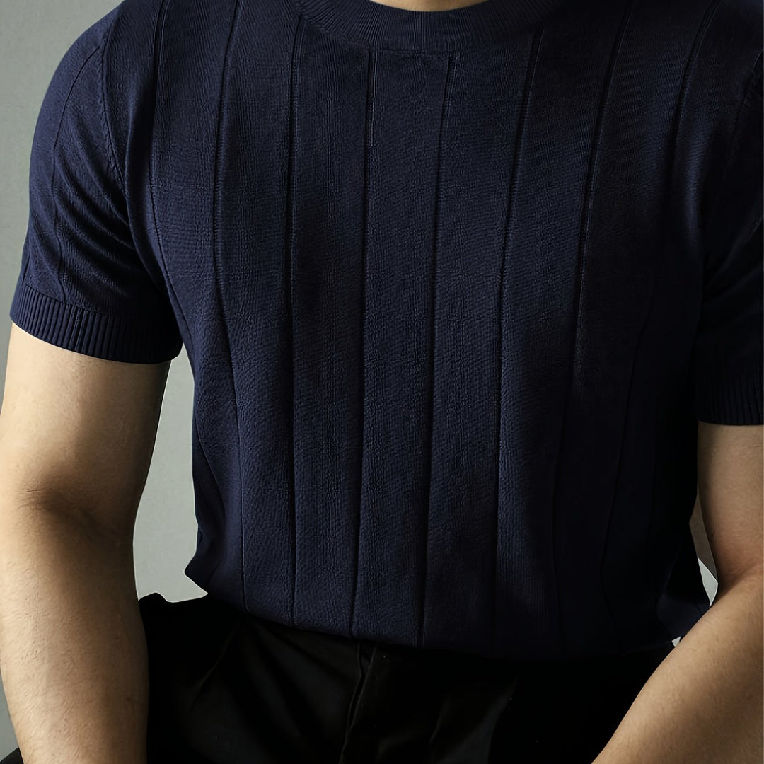 Ribbed Short-Sleeve Top for Men
