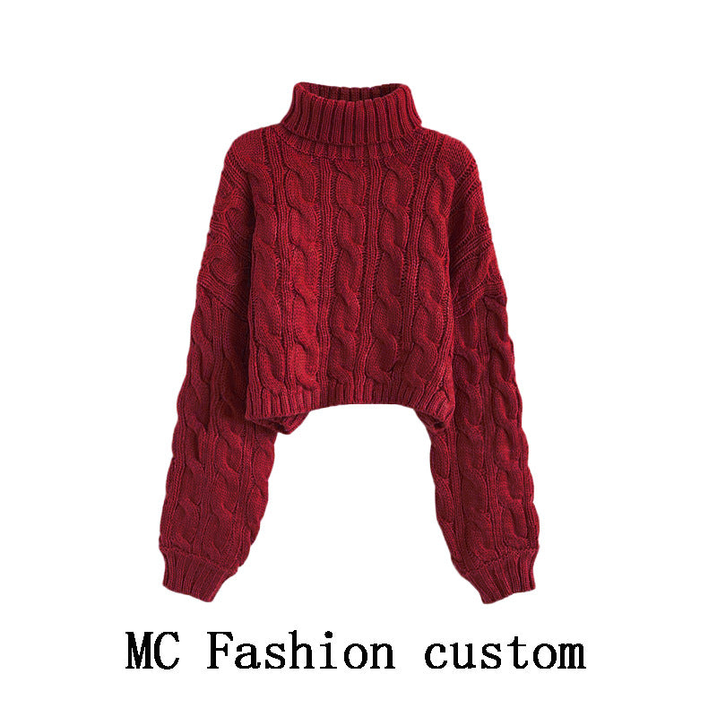 Women's Cable Knit Turtleneck Sweater