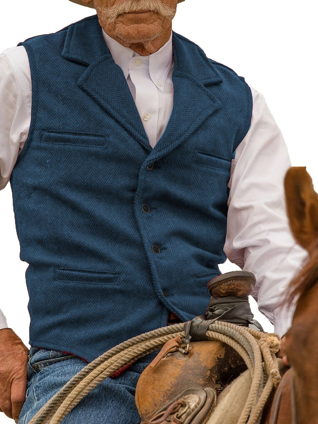 Heritage Herringbone Vest for Men, Plus Size