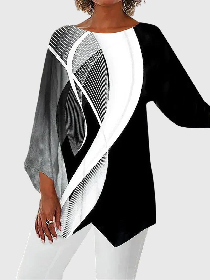 Ladies Shimmer Butterfly Long-Sleeve Top